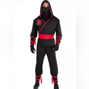 Ninja Assassin costume black and red size size adult 44